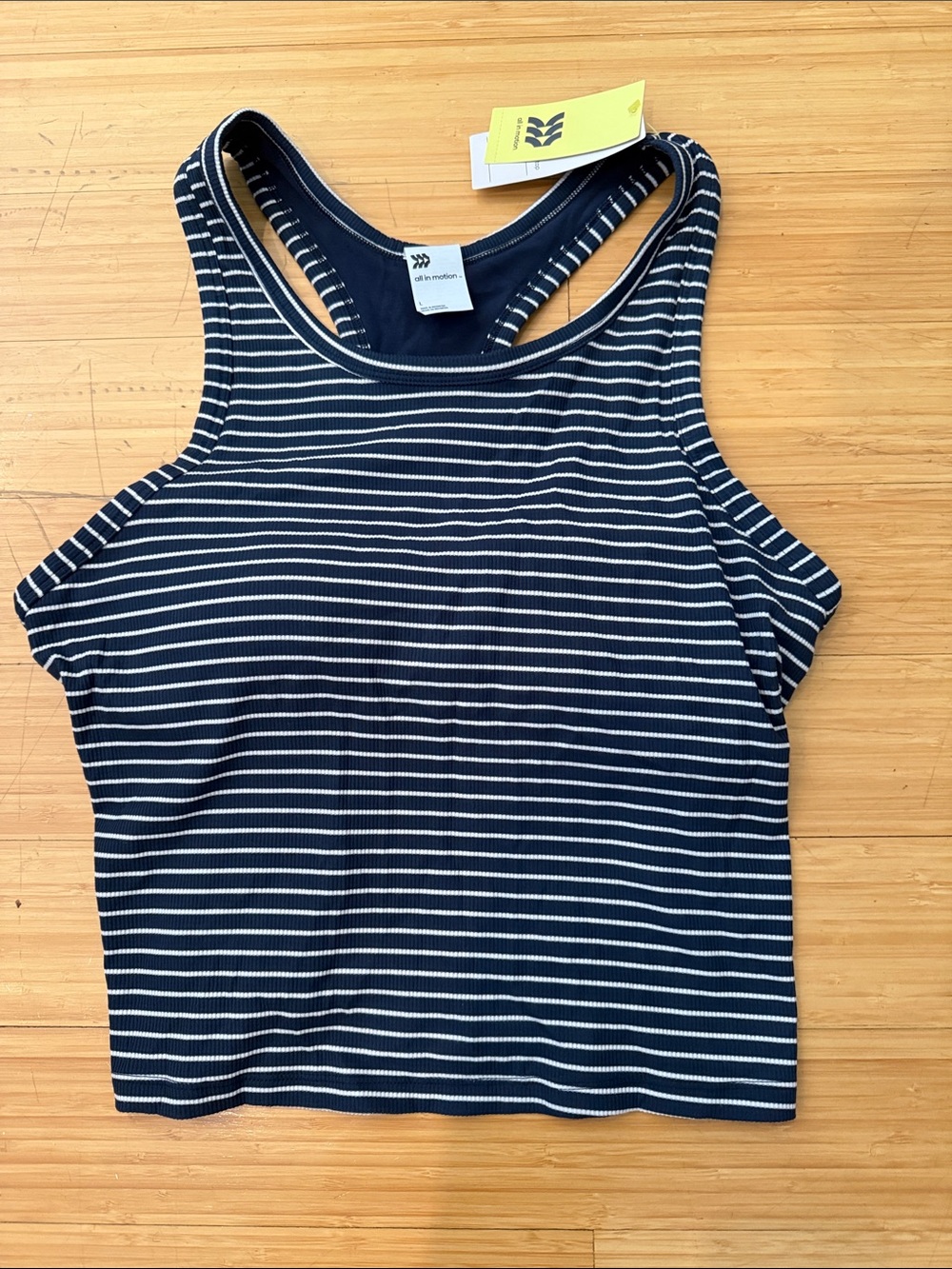 All in Motion Racerback Striped Tank Top - Navy & White - NWT